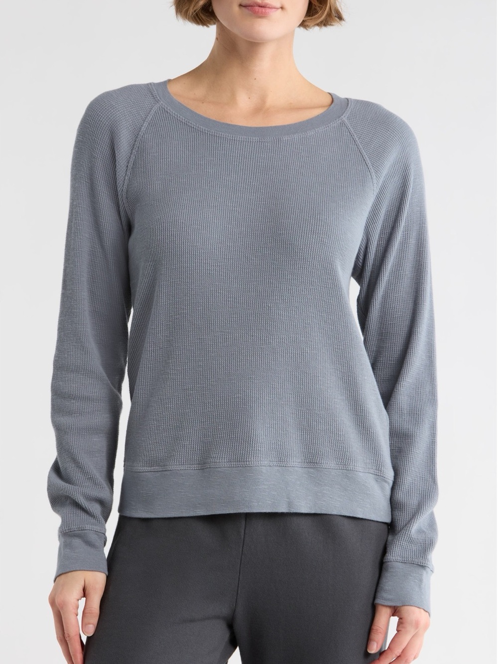 Standard James Perse relaxed raglan sleeve cotton pullover 1 S waffle thermal